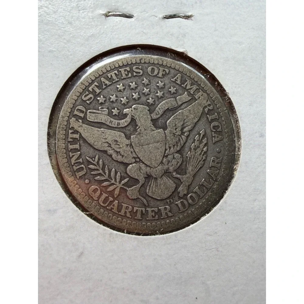1898 and 1909-D‎ Barber Quarters 90% Silver US Coin Lot Denver Mint S138